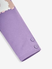 JoJo Maman Bébé Lilac Purple Guinea Pig & Floral Girls' 2-Pack Leggings - Image 6 of 6