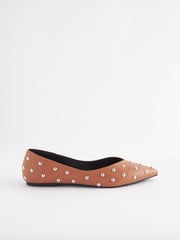 Camel Brown Forever Comfort® Studded Point Toe Flat Shoes - Image 2 of 6