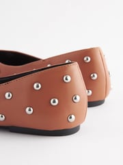 Camel Brown Forever Comfort® Studded Point Toe Flat Shoes - Image 5 of 6