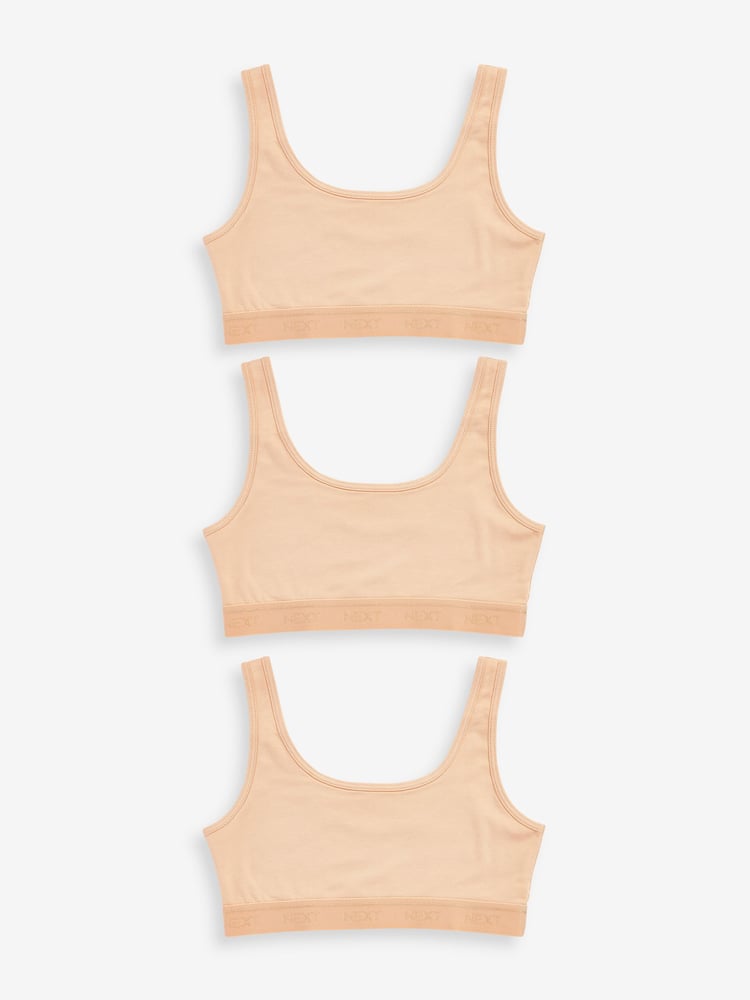 Vanilla Cream Crop Tops 3 Pack (5-16yrs) - Image 1 of 3