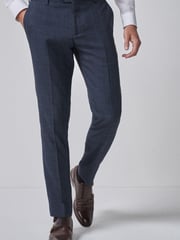 Mid Blue Slim Check Suit: Trousers - Image 1 of 6