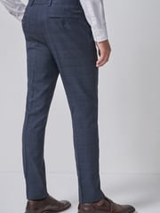 Mid Blue Slim Check Suit: Trousers - Image 3 of 6