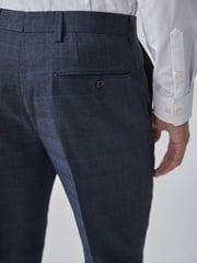 Mid Blue Slim Check Suit: Trousers - Image 5 of 6