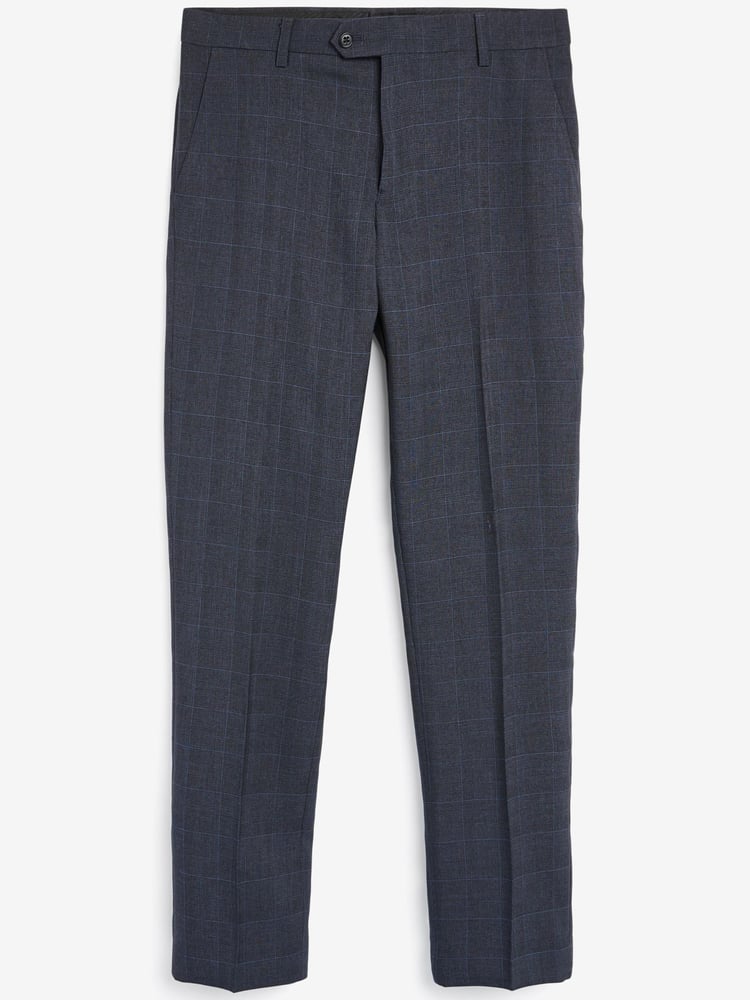 Mid Blue Slim Check Suit: Trousers - Image 6 of 6