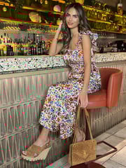 AX Paris Multi Floral Print Frill Strap Jumpsuit - Image 4 of 4
