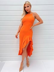 AX Paris Frill Hem High Neck Midi Dress - Image 1 of 4