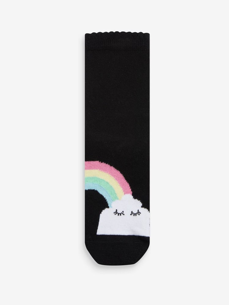 Black 5 Pack Cotton Rich Character Ankle School Socks - Image 2 of 5