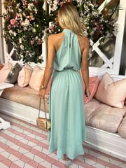 AX Paris Halterneck Dipped Hem Midi Dress - Image 2 of 4