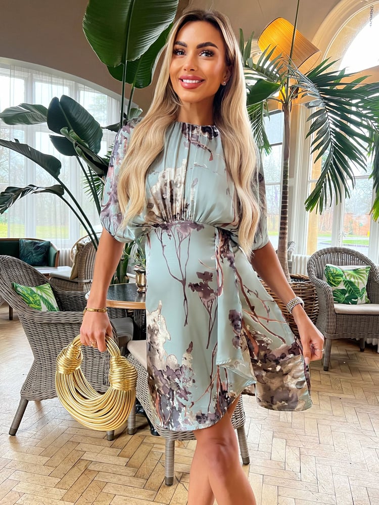 AX Paris Batwing Floral Print Mini Dress - Image 2 of 2