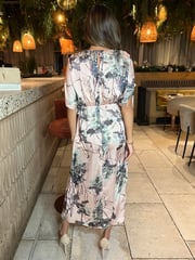 AX Paris Printed Batwing Top Wrap Skirt Midi Dress - Image 2 of 4