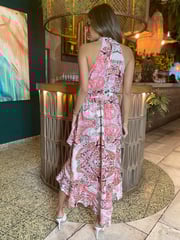 AX Paris Halterneck Dipped Hem Midi Dress - Image 2 of 4