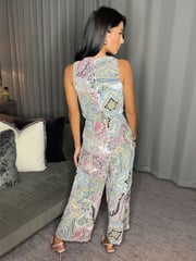 AX Paris Multi Printed Sleeveless Knot Front Jumpsuit - Image 2 of 4