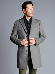 Charles Tyrwhitt Grey Pure Wool Overcoat - Image 1 of 6