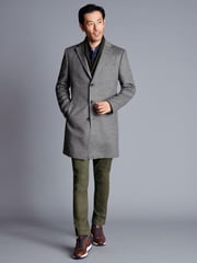 Charles Tyrwhitt Grey Pure Wool Overcoat - Image 3 of 6