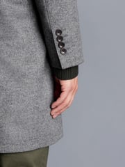 Charles Tyrwhitt Grey Pure Wool Overcoat - Image 4 of 6