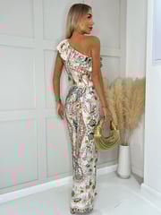 AX Paris Frill One Shoulder Jumpsuit - Image 2 of 4