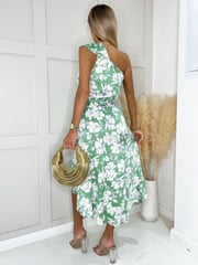 AX Paris One Shoulder Frill Detail Dipped Hem Dress - Image 2 of 4
