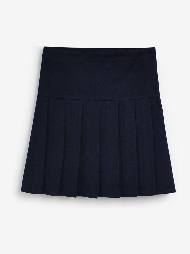 Navy Blue Longer Length Regular Waist Pleated School Skirts 2 Pack (3-16yrs) - Image 2 of 5