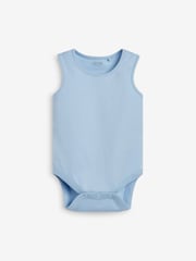 Blue 7 Pack Baby Vest Bodysuits - Image 4 of 8