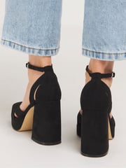 Simply Be Black Extra Wide Fit Platform Heeled Shoes - Image 2 of 4