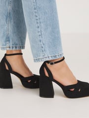 Simply Be Black Extra Wide Fit Platform Heeled Shoes - Image 4 of 4