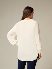 Live Unlimited White Curve Petite Ruffle Front Blouse - Image 2 of 4