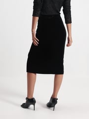 Black Velvet Gathered Skirt - Image 3 of 6