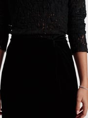 Black Velvet Gathered Skirt - Image 4 of 6