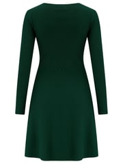 Pour Moi Green Helen Knit Skater Skirt Dress - Image 4 of 4