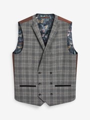 Grey Trimmed Check Suit: Waistcoat - Image 3 of 5