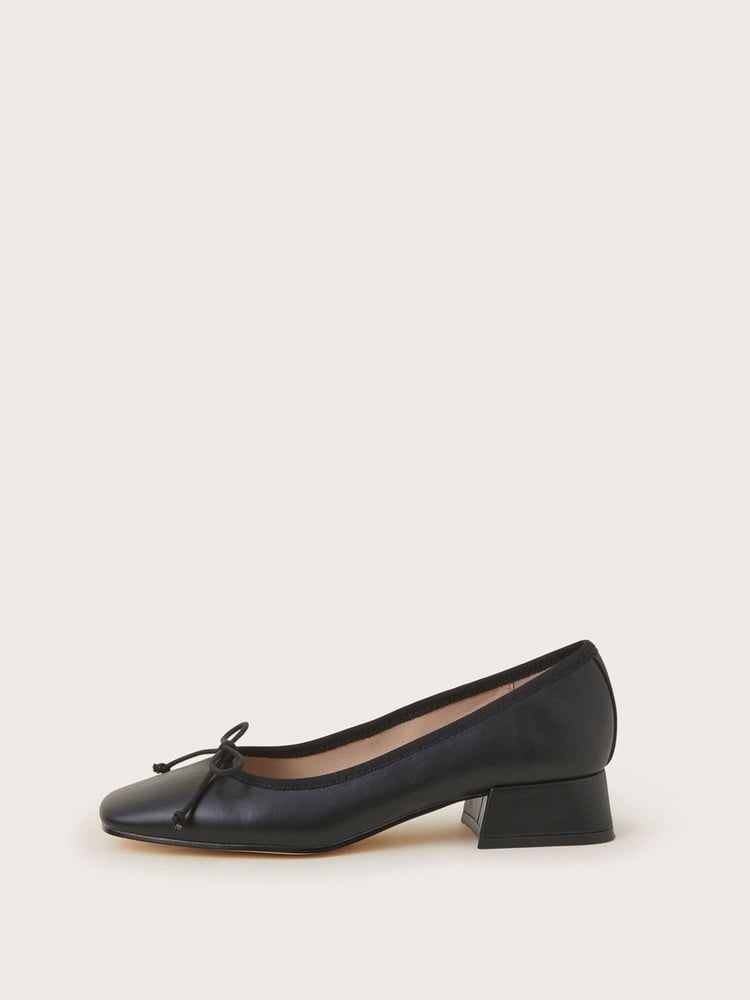 Monsoon Black Squared-Toe Block Heels - Image 2 of 3