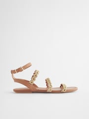 Tan Brown Regular/Wide Fit Forever Comfort® Studded Detail Sandals - Image 2 of 6