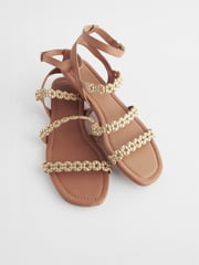 Tan Brown Regular/Wide Fit Forever Comfort® Studded Detail Sandals - Image 3 of 6