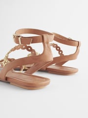 Tan Brown Regular/Wide Fit Forever Comfort® Studded Detail Sandals - Image 4 of 6