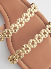 Tan Brown Regular/Wide Fit Forever Comfort® Studded Detail Sandals - Image 6 of 6