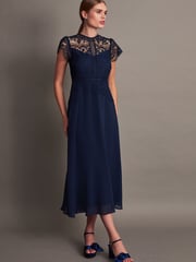 Monsoon Blue Monica Lace Midi Dress - Image 1 of 5