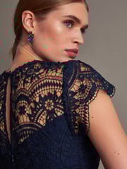 Monsoon Blue Monica Lace Midi Dress - Image 4 of 5