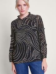 Monsoon Black Spot Dora Blouse - Image 1 of 5