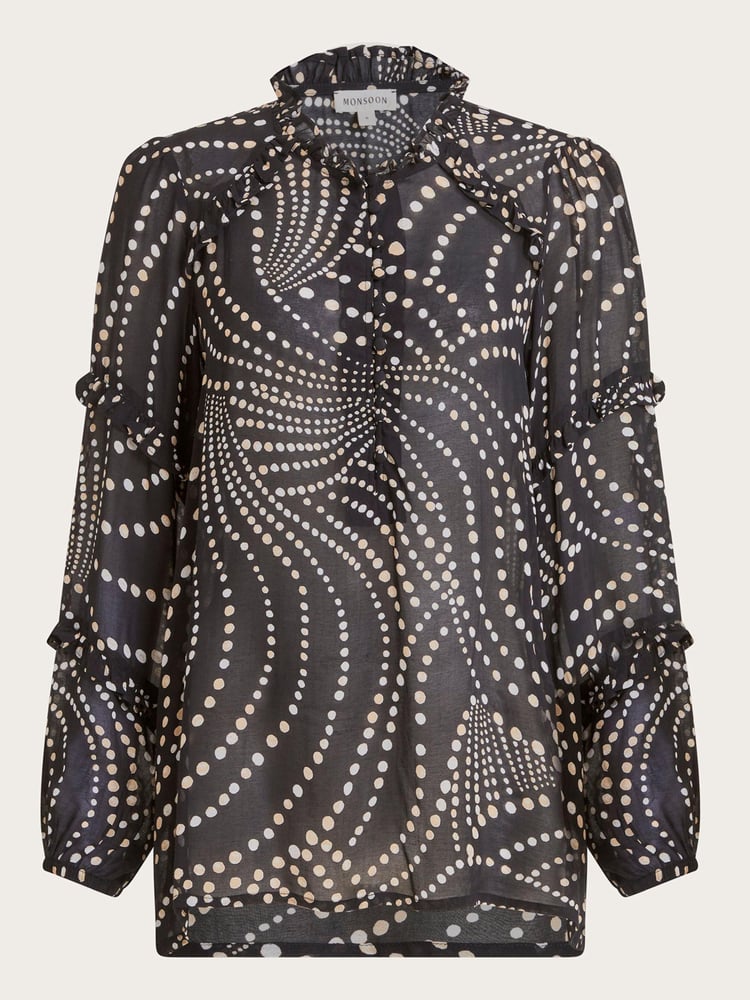 Monsoon Black Spot Dora Blouse - Image 5 of 5