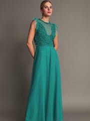 Monsoon Green Irina Hand Embellished Maxi Dress - Image 2 of 6