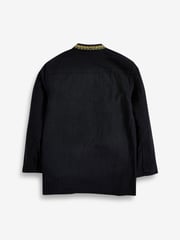 Black Shirt Length Embroidered Boys Kurta (3-16yrs) - Image 5 of 6