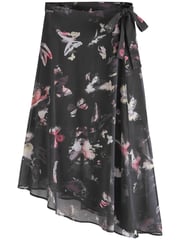 Black Butterfly Print Asymmetric Hem Skirt - Image 5 of 6