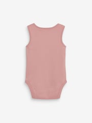 Pink/White 7 Pack Baby 100% Cotton Vest Bodysuits 5 Pack - Image 3 of 8