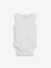 Pink/White 7 Pack Baby 100% Cotton Vest Bodysuits 5 Pack - Image 5 of 8