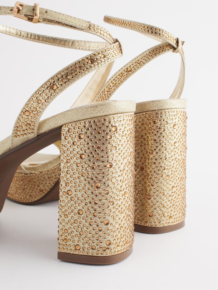 Gold Forever Comfort® Bling Platform Sandals - Image 10 of 10 Gold Forever Comfort® Bling Platform Sandals - Image 10 of 10