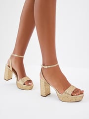 Gold Forever Comfort® Bling Platform Sandals - Image 4 of 10