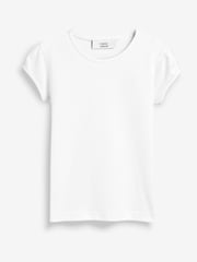White Puff Sleeve 100% Cotton T-Shirts 2 Pack (3-16yrs) - Image 5 of 7