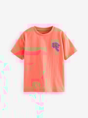 White/Grey/Blue/Orange 100% Cotton Short Sleeve T-Shirts 4 Pack (3mths-7yrs) - Image 3 of 7