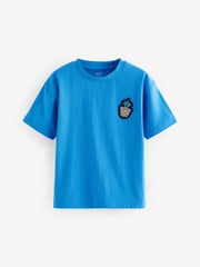 White/Grey/Blue/Orange 100% Cotton Short Sleeve T-Shirts 4 Pack (3mths-7yrs) - Image 5 of 7