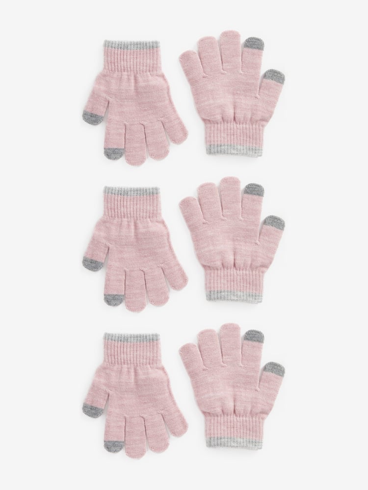Pink 3 Pack Touch Tip Magic Gloves (3-16yrs) - Image 1 of 2